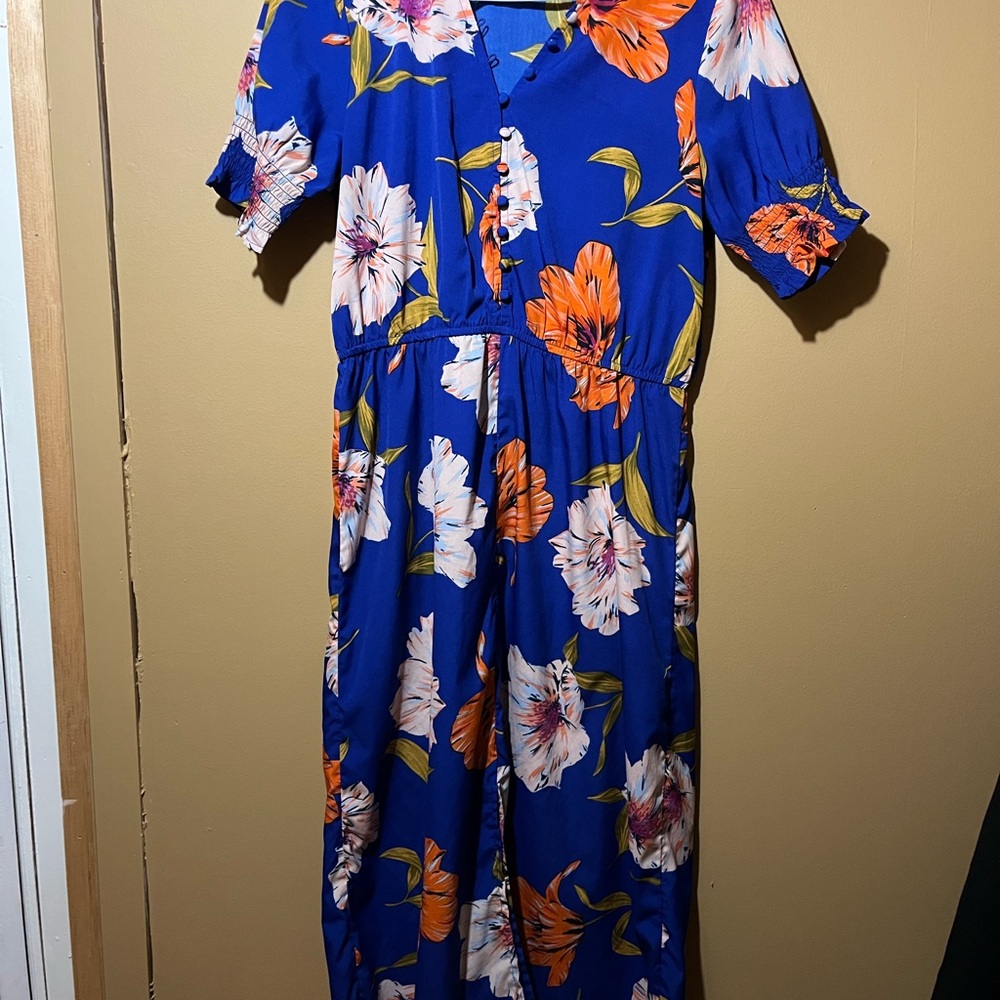 Floral Blue Midi Dress